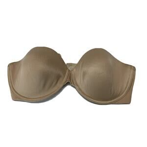 Victoria's Secret Biofit Padded Pushup Bra 34DD Nude Strapless
